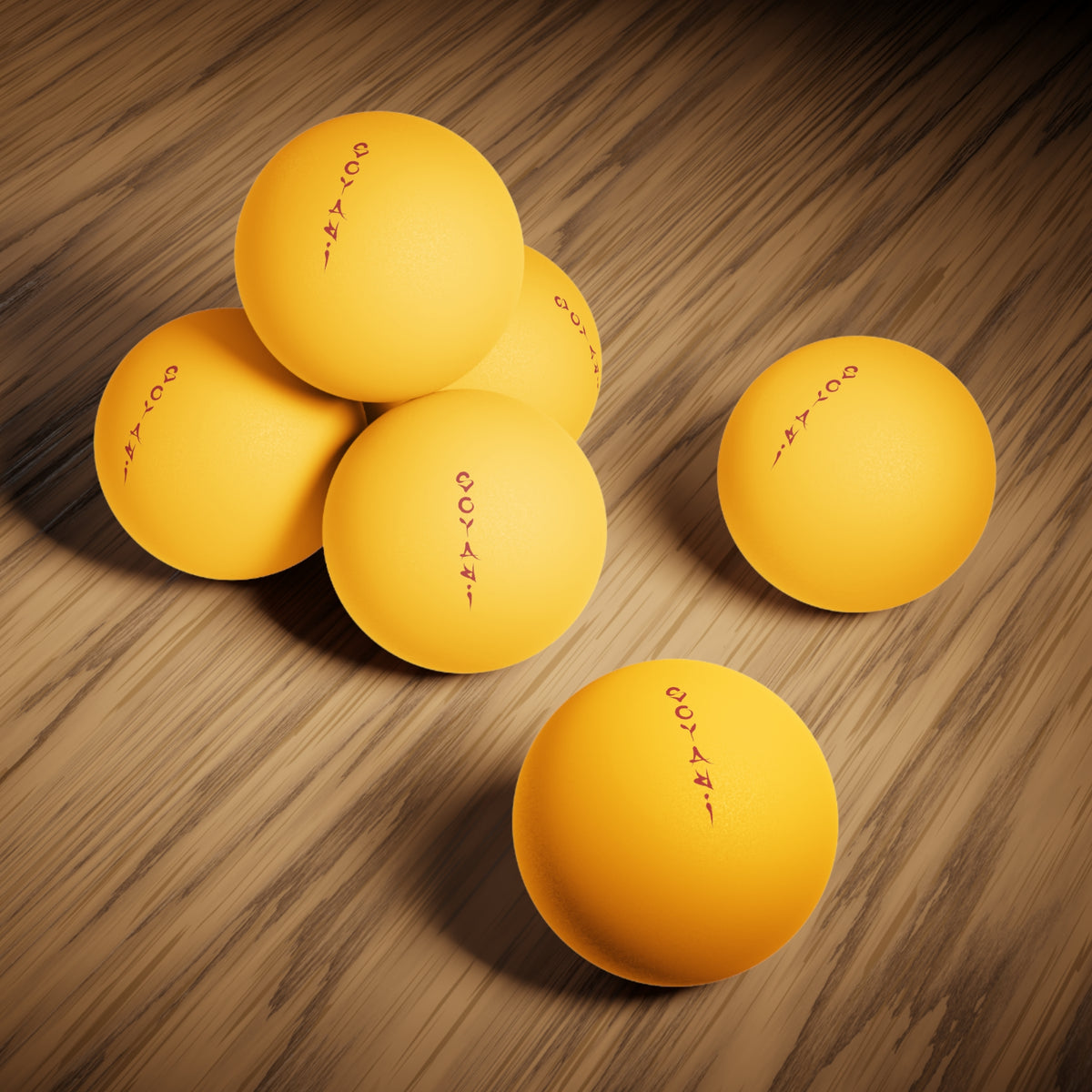 Soyari Pong (6-Pack) — Red Vertical 'Soyari' Logo Table Tennis Balls