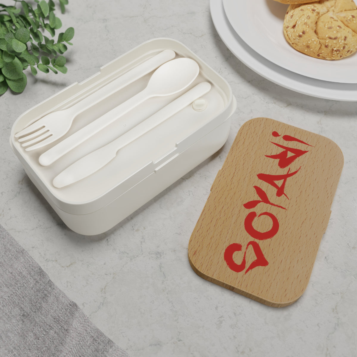 Soyari Bento Lunch Box — Wooden Lid