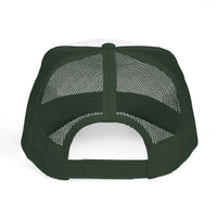 Soyari Red Script Retro Trucker Cap — Mesh Hat